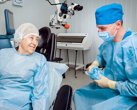 Cataract patient before surgery